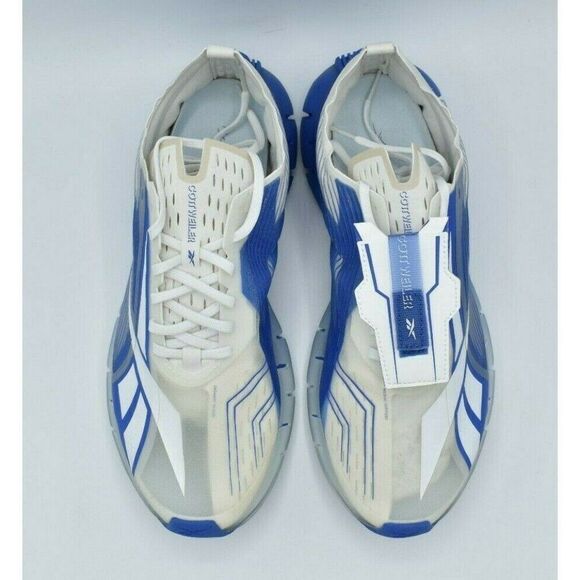 Reebok Mens Size 10.5 Cottweiler Zig 3D Storm X White Blue Blast Running Shoes - Picture 4 of 11